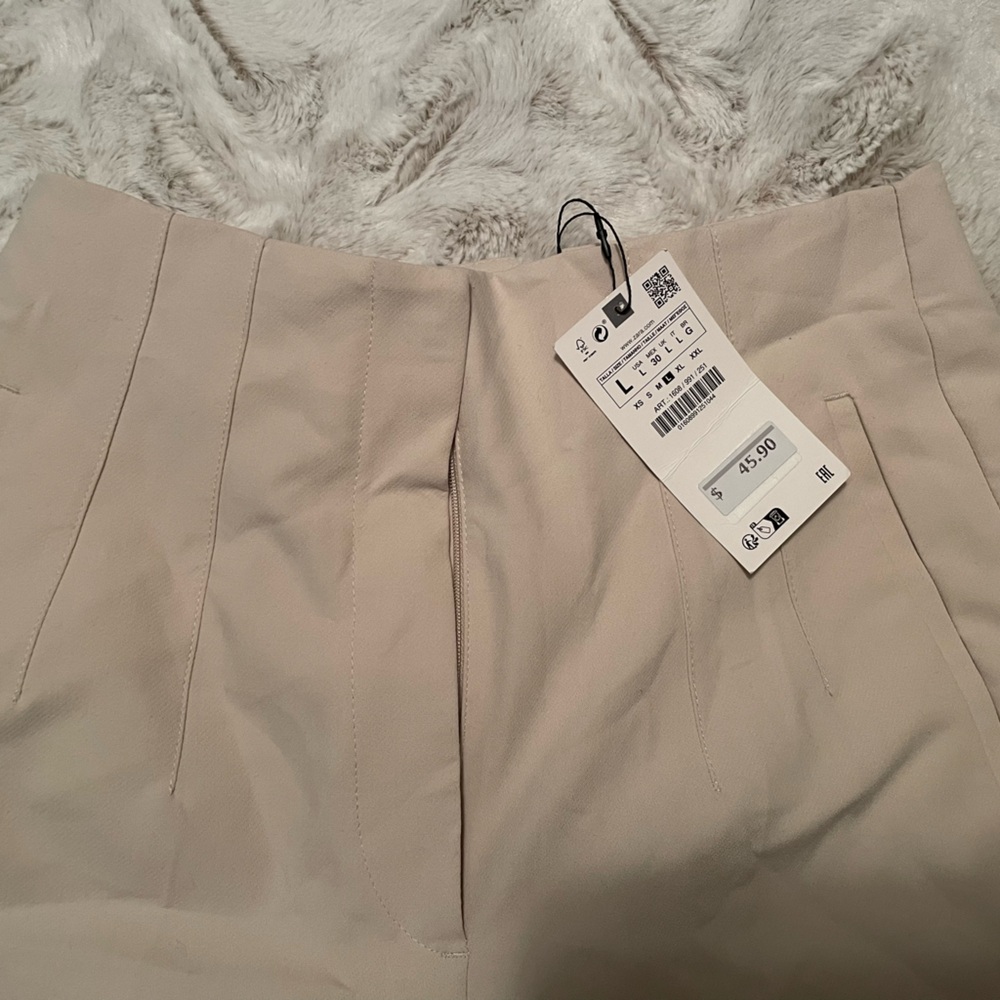 Zara Cream Straight Leg Pants